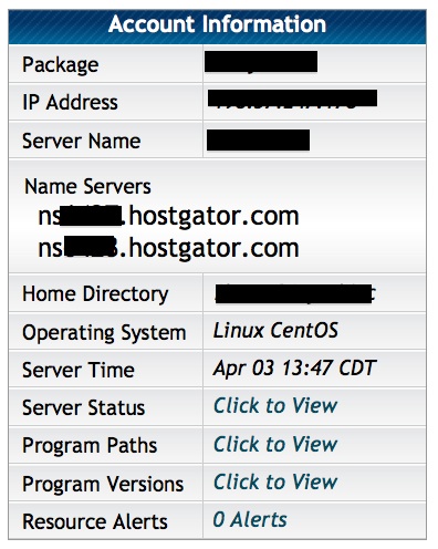 find name servers at hostgator