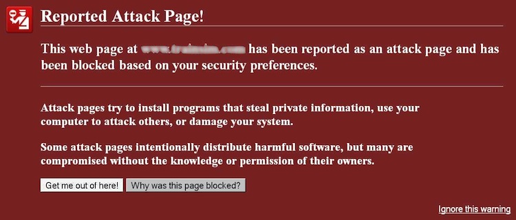 report attack page malware hacker example